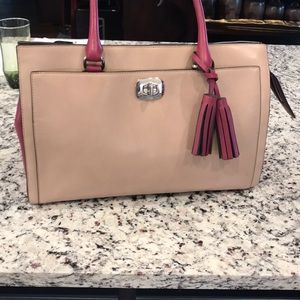 Coach tote camel and berry
